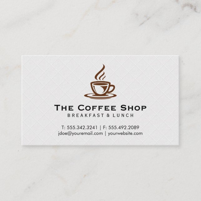 Coffee Cup Steaming Business Card (Front)