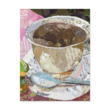 Coffee Cup Torn Paper Painting collage art