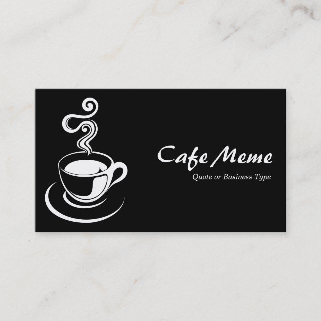 Coffee Cup - White and Black Business Card (Front)