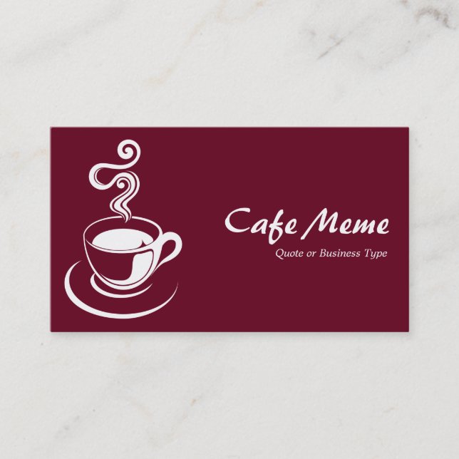 Coffee Cup - White and Deep Crimson 65001d Business Card (Front)