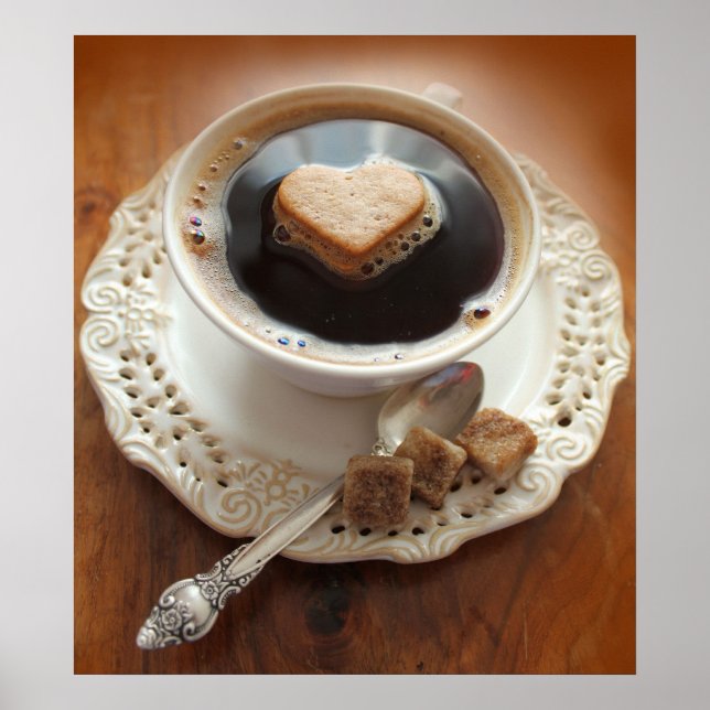 Coffee cup with heart poster (Front)
