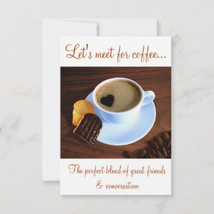 Coffee Cup with Heart Shaped Foam Invitation