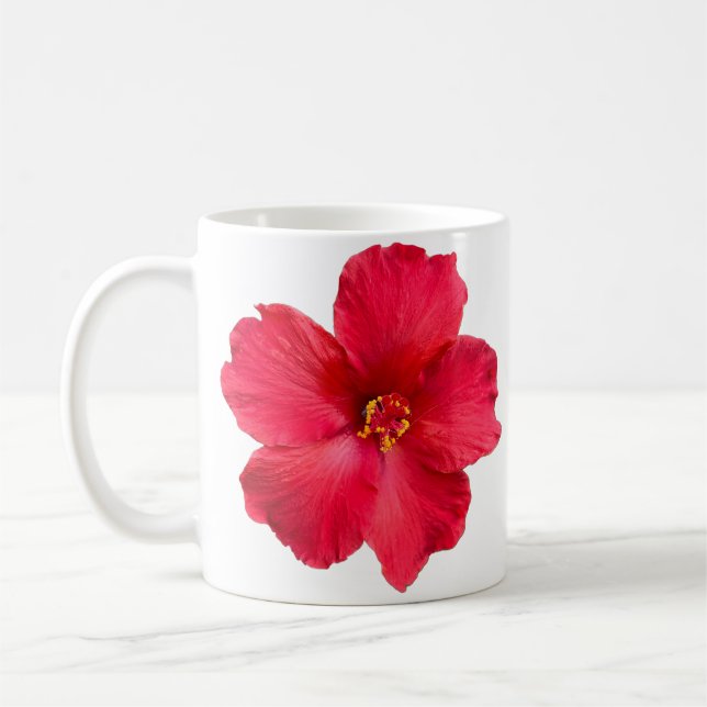 Coffee Cup with Hibiscus (Left)