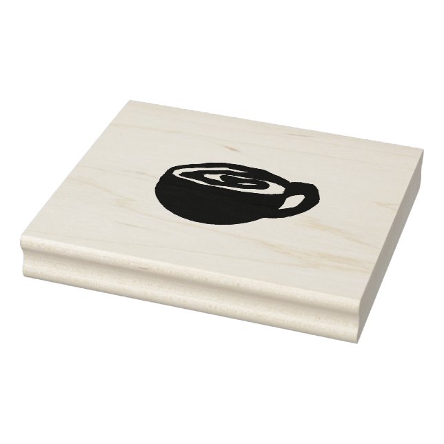 Coffee Cup With Swirl Rubber Stamp (Stamp)