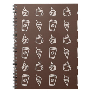 Coffee Cupcake and Icecream Illustrations Patterns Notebook