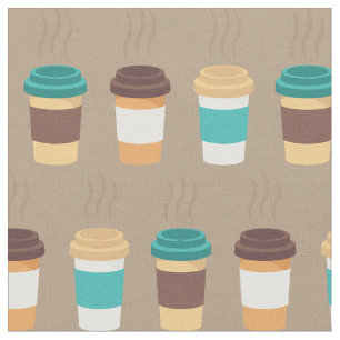 Coffee Cups Barista Cute Cafe Food Beverage Fabric