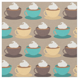 Coffee Cups Barista Cute Cafe Food Beverage Fabric
