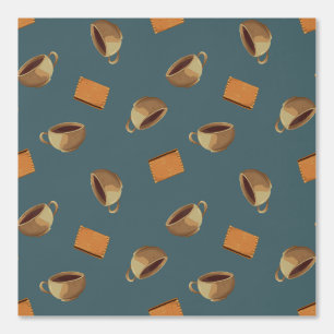 Coffee Cups & Chocolate Biscuits Cafeteria Kitchen Wallpaper