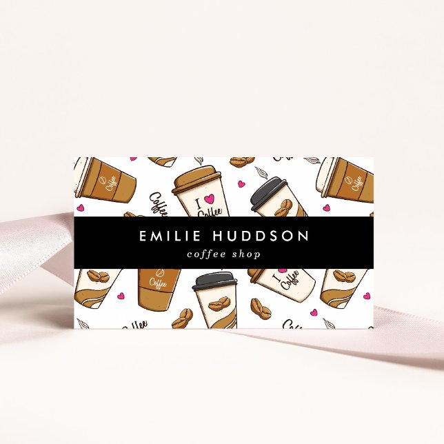 Coffee Cups, Coffee Beans, Barista, Coffee Shop Business Card (Creator Uploaded)