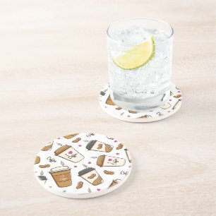 Coffee Cups, Coffee Beans, Coffee Lover, Hearts Coaster