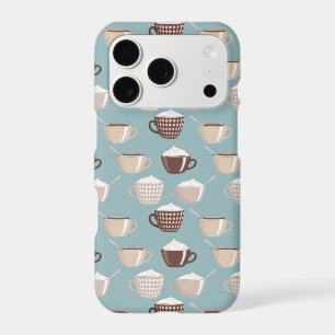 Coffee Cups Cream Caffeine Lover Pastel Blue Brown