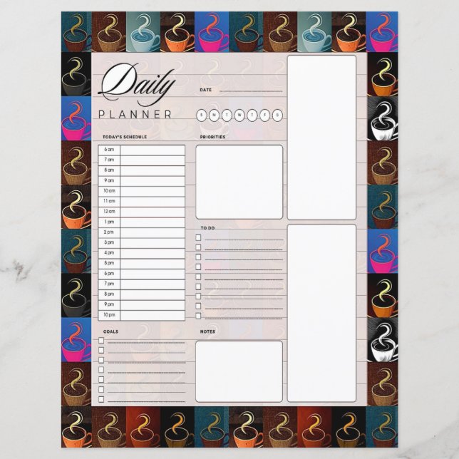 Coffee cups daily planner (Front)