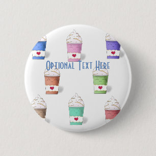 Coffee Cups in Full Colours 6 Cm Round Badge