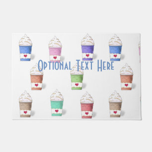 Coffee Cups in Full Colours Doormat