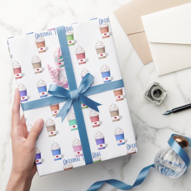 Coffee Cups in Full Colours  Wrapping Paper (Gifting)