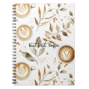 Coffee Cups Leaves Notebook
