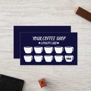 Coffee Cups Navy Blue Cafe Customer Loyalty