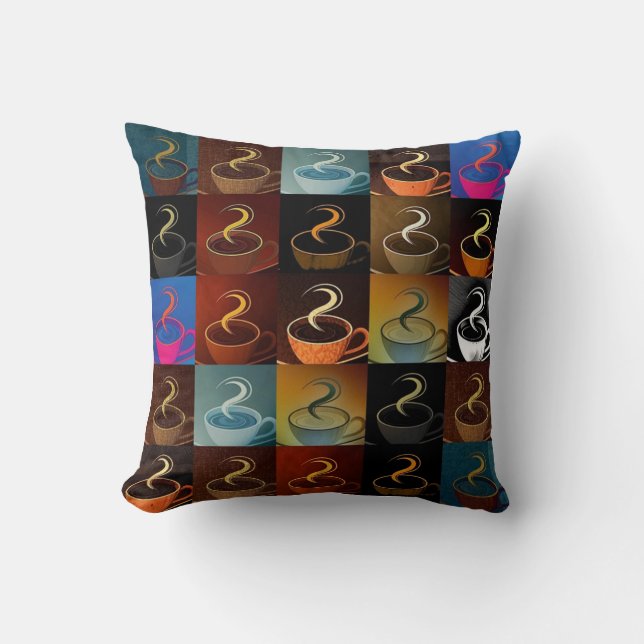 Coffee cups pouf cushion (Front)
