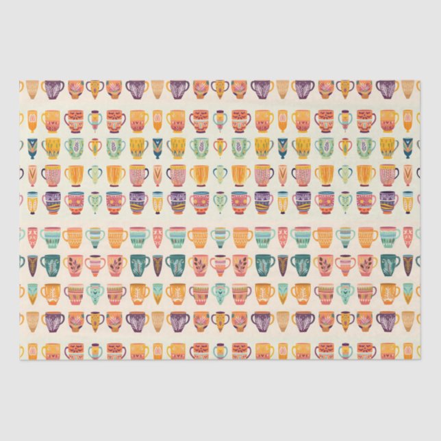 Coffee Cups Tissue Paper (Front)