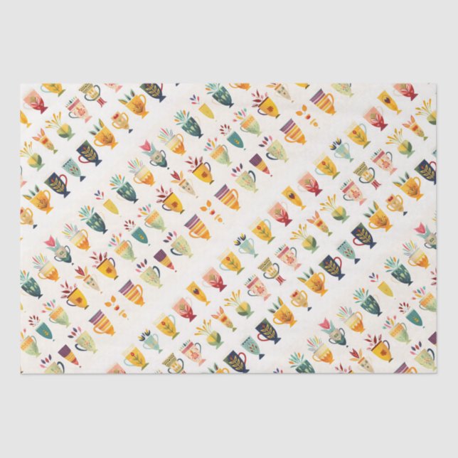 Coffee Cups Tissue Paper (Front)
