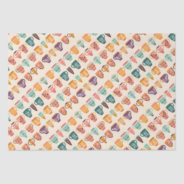 Coffee Cups Tissue Paper (Front)