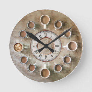 coffee cups wall clock