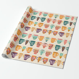 Coffee Cups Wrapping Paper