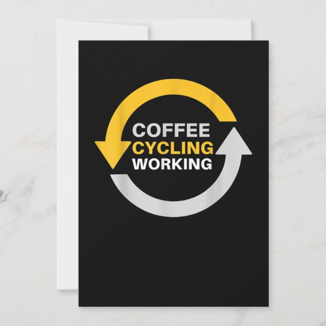 Coffee Cycling Working Repeat Sports Thank You Card (Front)