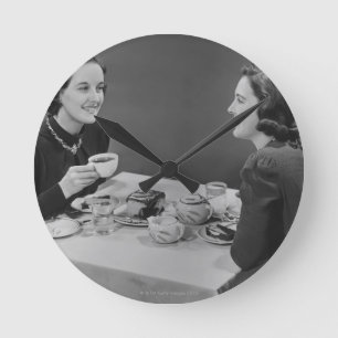 Coffee Date Round Clock