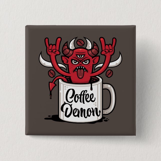 Coffee Demon 15 Cm Square Badge (Front)