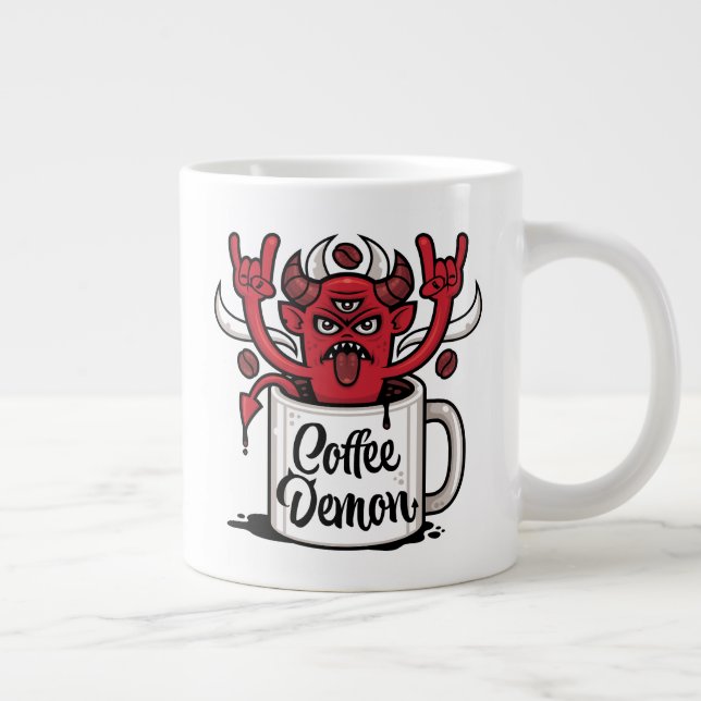 Coffee Demon Large Coffee Mug (Right)