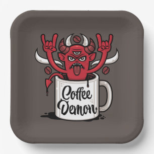 Coffee Demon Paper Plate