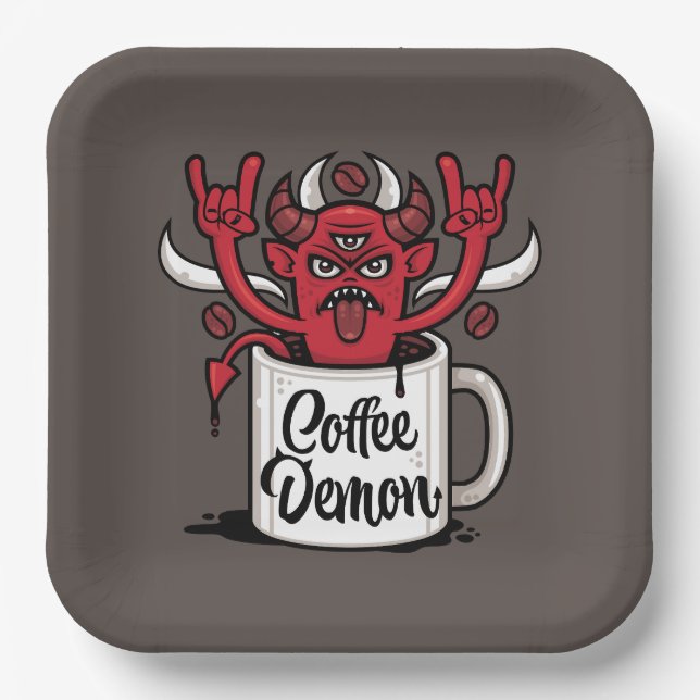 Coffee Demon Paper Plate (Front)
