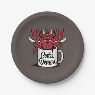 Coffee Demon Paper Plate
