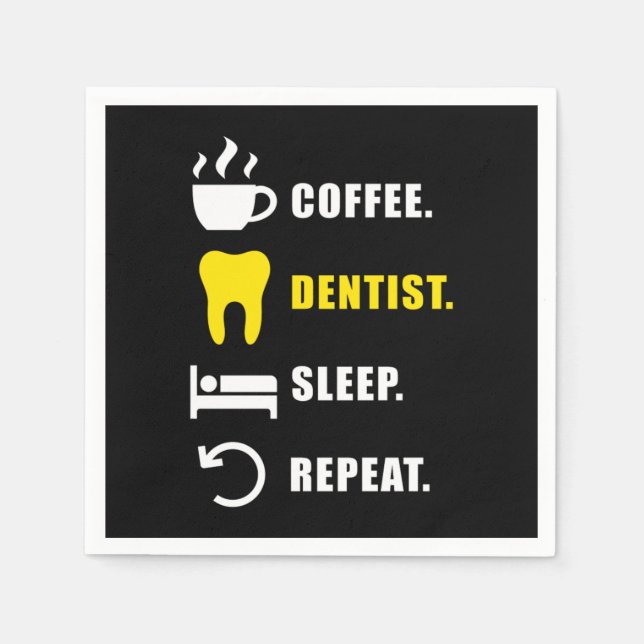 Coffee Dentist Dentistry Tooth Doctor Teeth Gift Napkin (Front)