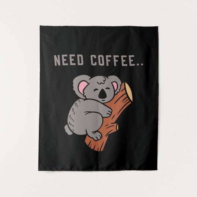 Coffee Design Funny Tapestry (Front)