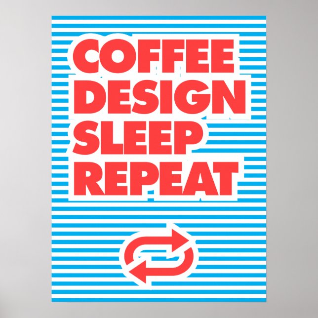 Coffee Design Sleep Repeat, Poster (Front)