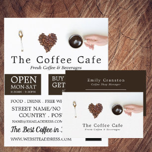 Coffee Display, Barista, Café, Coffeehouse Business Card