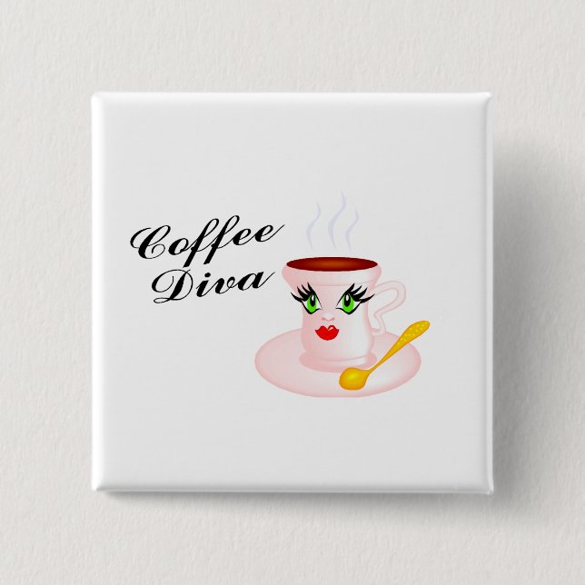 Coffee Diva 15 Cm Square Badge (Front)