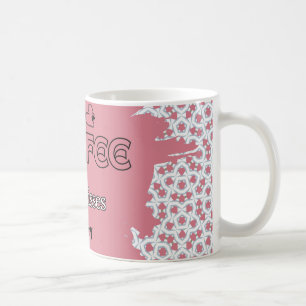 COFFEE & DOG KISSES pink and blue Mug