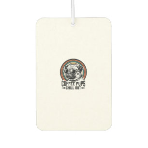 Coffee Dog Shirt Retro Chill Pug Graphic_1 Car Air Freshener