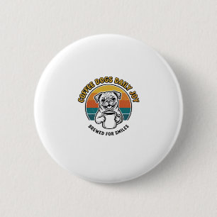 Coffee Dog Shirt Vintage Engraved Pup Mug Design_1 6 Cm Round Badge