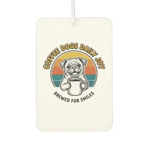 Coffee Dog Shirt Vintage Engraved Pup Mug Design_1 Car Air Freshener