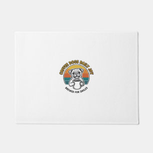 Coffee Dog Shirt Vintage Engraved Pup Mug Design_1 Doormat