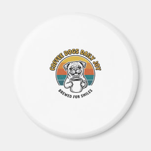 Coffee Dog Shirt Vintage Engraved Pup Mug Design_1 Magnet