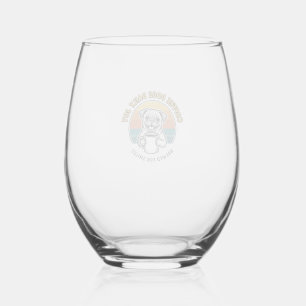 Coffee Dog Shirt Vintage Engraved Pup Mug Design_1 Stemless Wine Glass