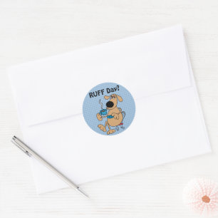 Coffee Dog Sticker, Glossy, 1½ inch (sheet of 20) Classic Round Sticker