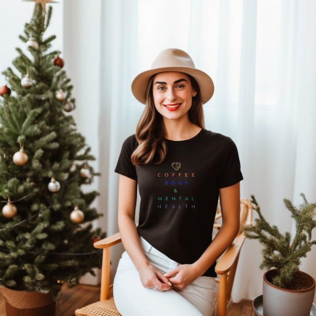 Coffee, Dogs, and Mental Health – The Perfect Trio T-Shirt (Creator Uploaded)