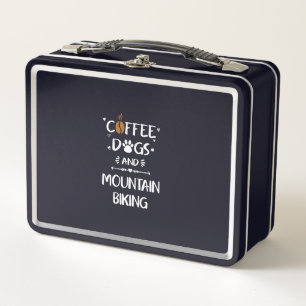 coffee dogs & mountain biking downhill bike metal lunch box