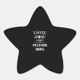 coffee dogs & mountain biking downhill bike star sticker